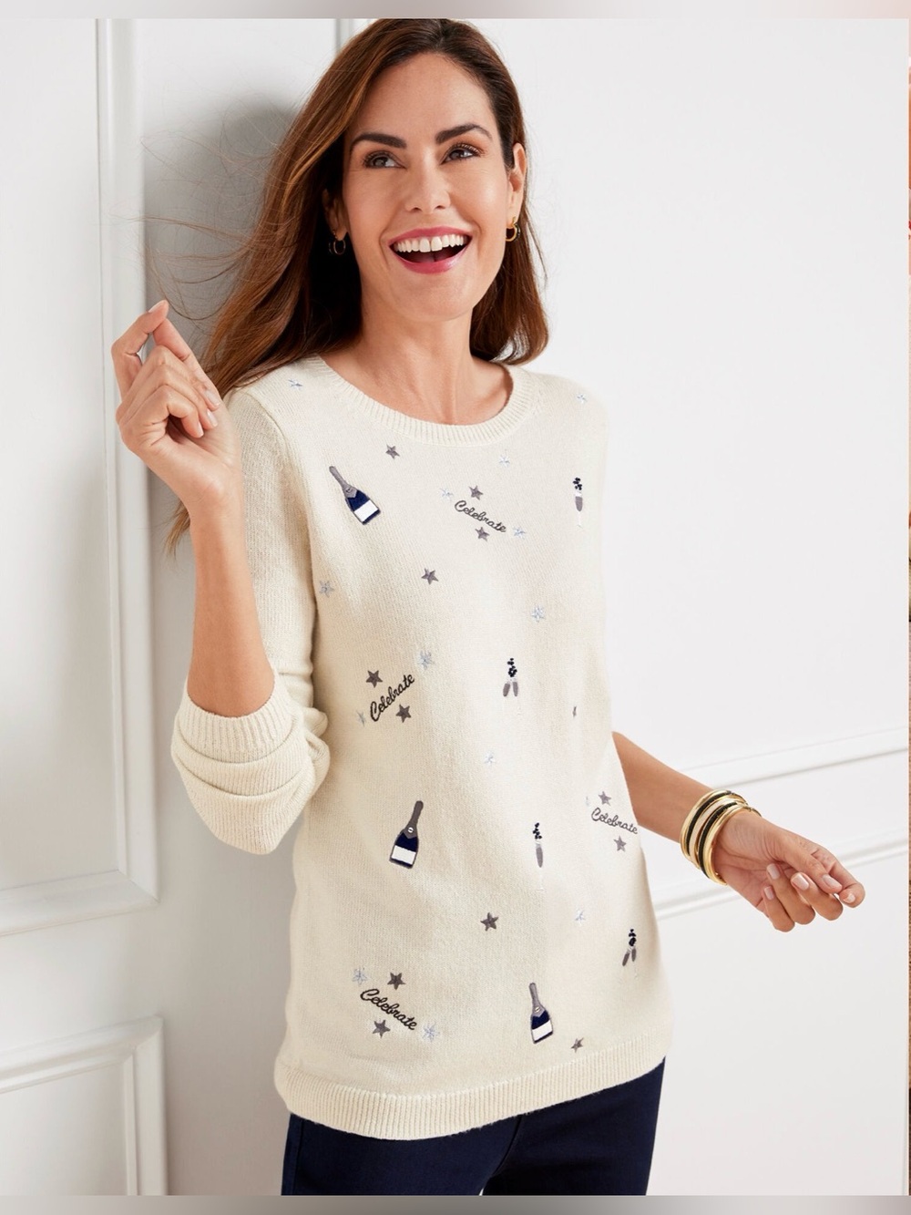 Talbots Celebrate Jupiter Crewneck Sweater Size XL